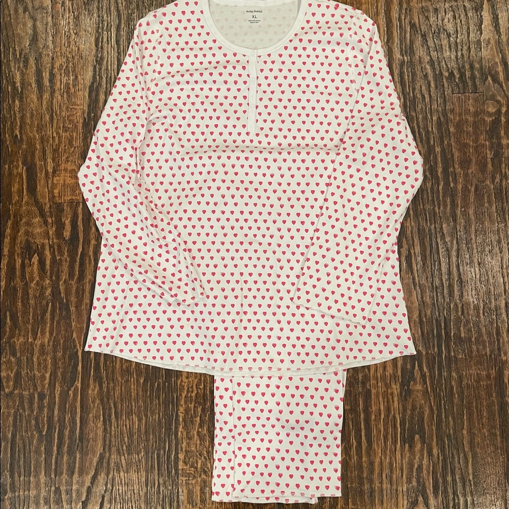 Roller Rabbit Pink Hearts Pajamas (unworn, without tags)